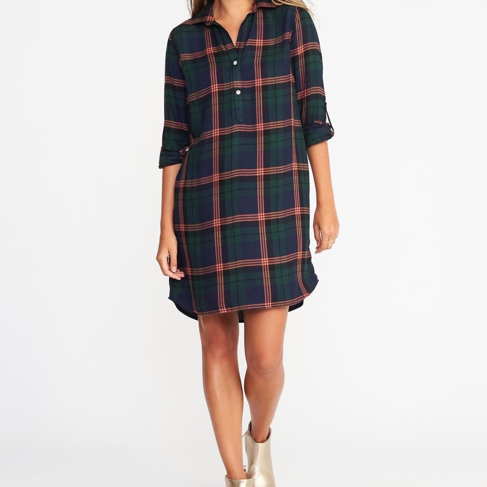 Flannel Shirt Dress